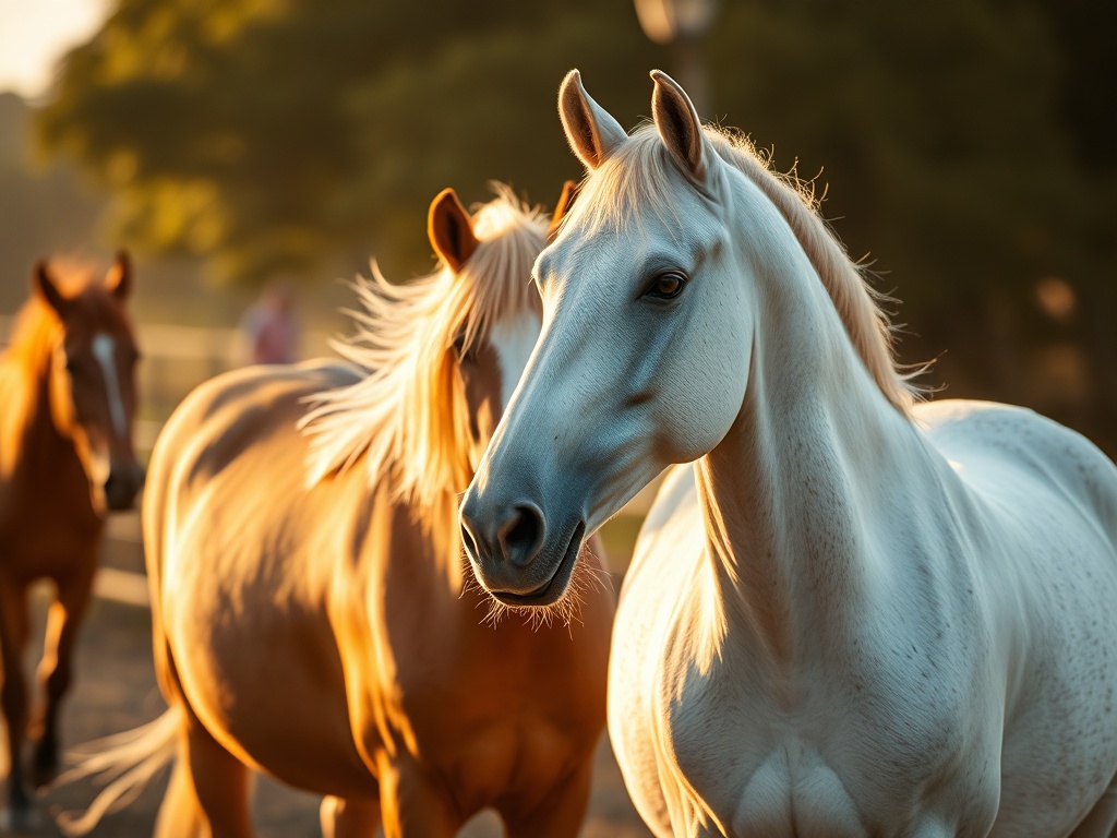Cavalo de raça sendo preparado em um haras